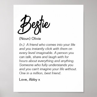 Bestie-definition Poster bästa kompisgåva
