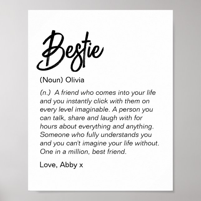 Bestie-definition Poster bästa kompisgåva (Framsidan)