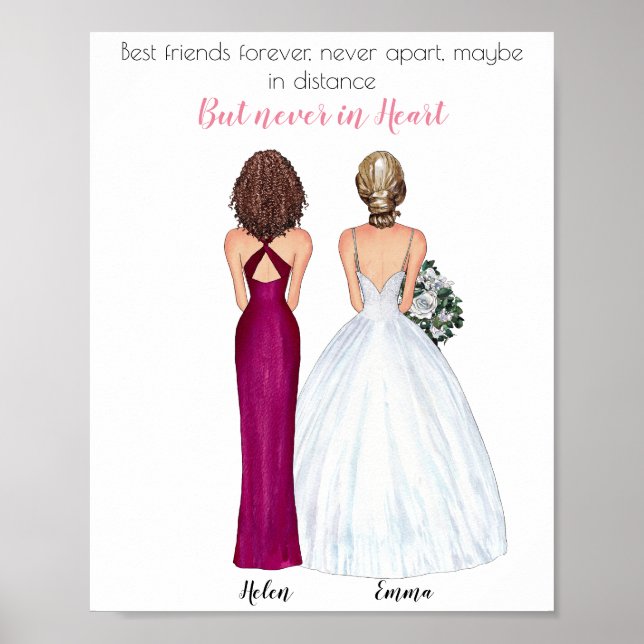 Bestie Gifts, Best Friend Gift, Friendship Print Poster (Framsidan)