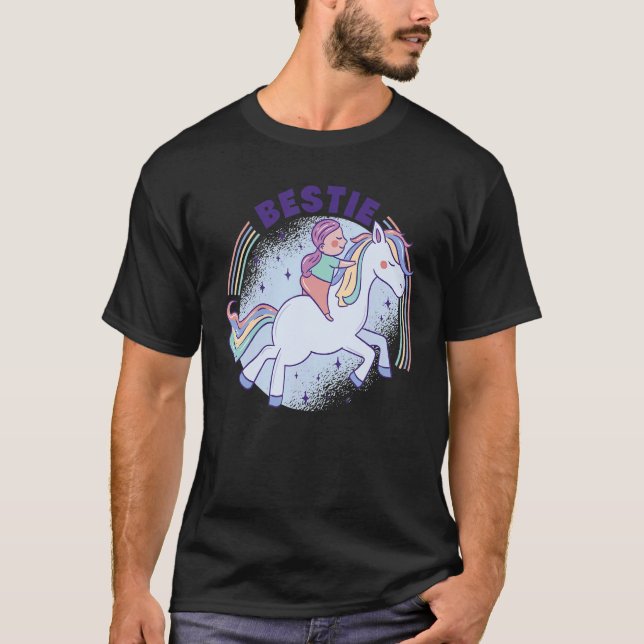 Bestie Graphic Horse Lover Equestrian Rider Horses T Shirt (Framsida)