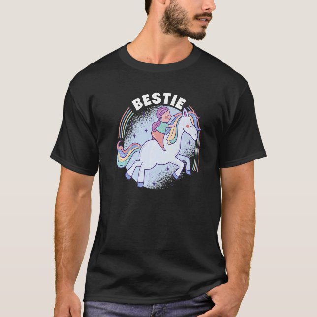 Bestie Graphic Horse Lover Equestrian Rider Horses T Shirt (Framsida)