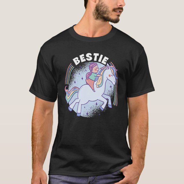 Bestie Graphic Horse Lover Equestrian Rider Horses T Shirt (Framsida)