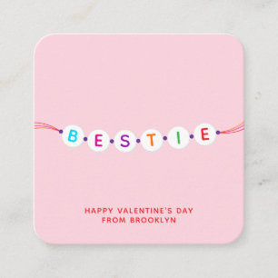 Bestie gullig vänskap bracelet rosa Valentine Tilläggskort