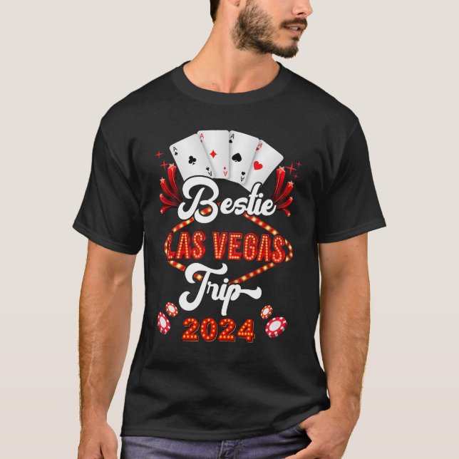 Bestie Las Vegas Resa 2024 Systerkvadratvaccinatio T Shirt (Framsida)