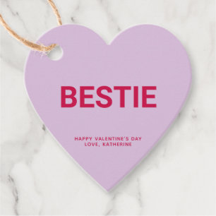 Bestie lila Hjärtat roligt Söta Alla hjärtans dag Gåvor Etiketter