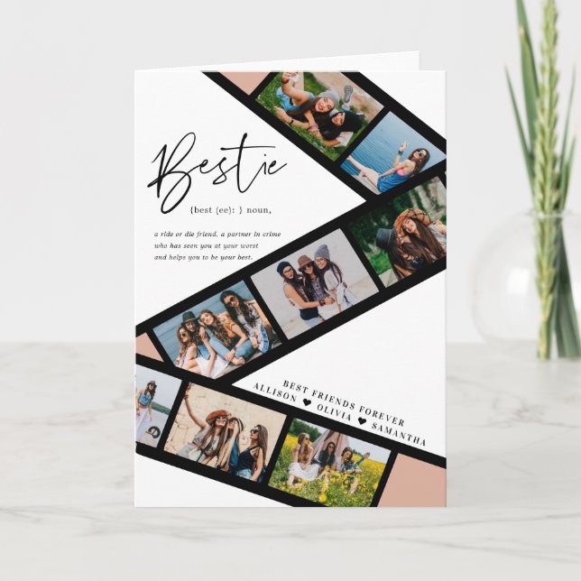 Bestie | Modern 8-fotofilmstreck Kort (Framsida)