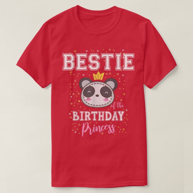 Bestie of the Birthday Princess Cute Panda Bear B- T Shirt (Design framsida)