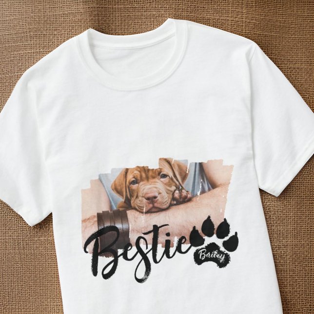 Bestie Pets Modern Grunge Coola Namn Photo Tass T Shirt (Skapare uppladdad)