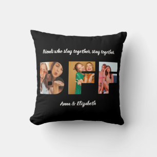 Bestie Photo Collage Best Friend BFF Gift-citat Kudde