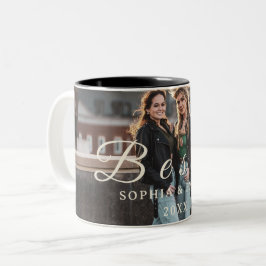 Bestie Photo Collage Mug – Custom Name & Year Två-Tonad Mugg