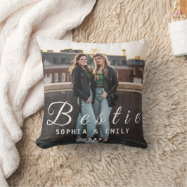 Bestie Photo Collage Pillow – Names & Year Gift Kudde