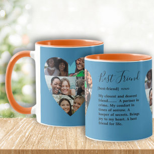 Bestie Quote BFF Photo Heart Collage Colorage Mugg