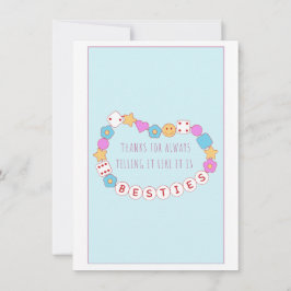 Bestie Quote Cute Pastel Aesthetic Galentine Card Julkort