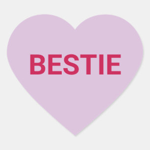Bestie roligt gullig Alla hjärtans dagskonversatio Hjärtformat Klistermärke