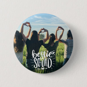Bestie Squad Personlig Photo BFF Lettering  Knapp