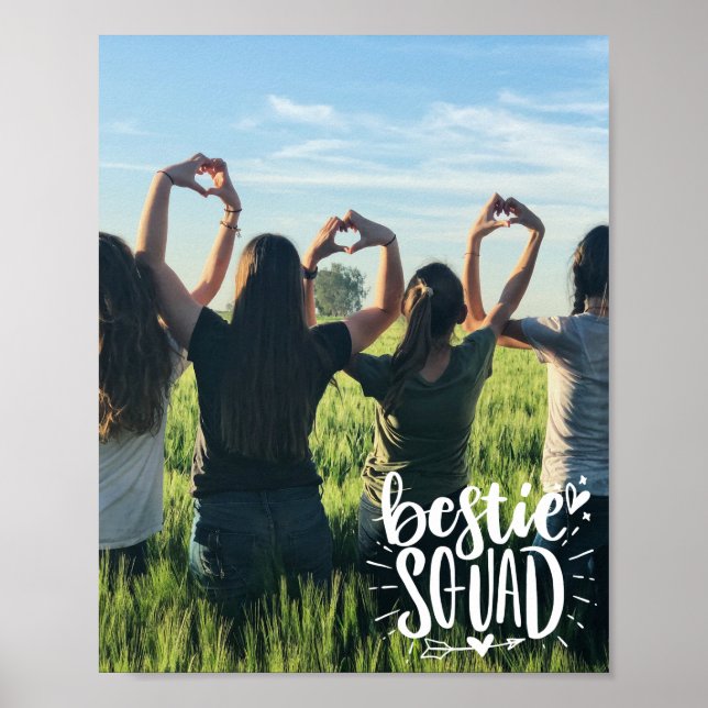 Bestie Squad Personlig Photo BFF Typography Poster (Framsidan)