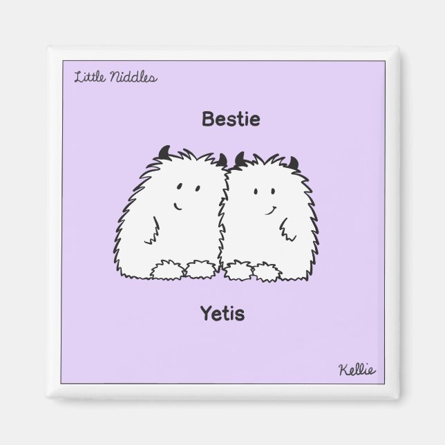 Bestie Yetis Little Niddles Magnet (Framsidan)