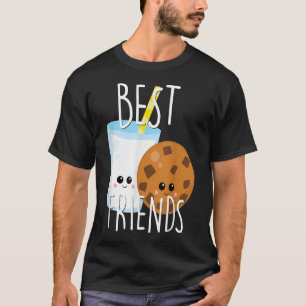 BestieCute Food BFF Best Friend Cookies och Mjölk T Shirt