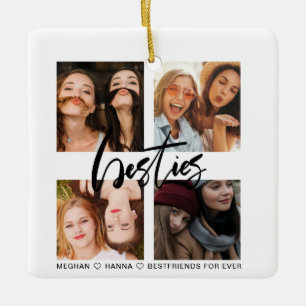 Besties 4 fotobästa vän prydnad julgransprydnad keramik