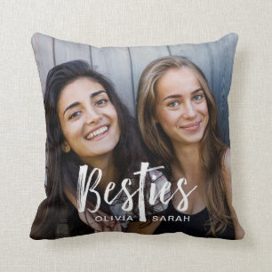 Besties bästa vän två foto och modern text kudde