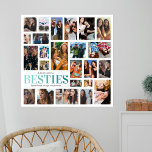 Besties | Bästa vänner Fotokollage Poster<br><div class="desc">Skapa ditt eget bästa fotokollage poster med den här DIY bild-mallen. Det är så enkelt att ersätta med dina egna speciella minnen av dig och din BFF! Med 24 foton,  ord "besties" i ett coola-färgtoningsteckensnitt,  namn och ett vänskap-citat.</div>