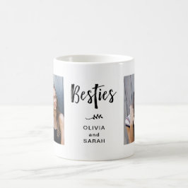 Besties | Bästa vänner två foton och modern text Kaffemugg