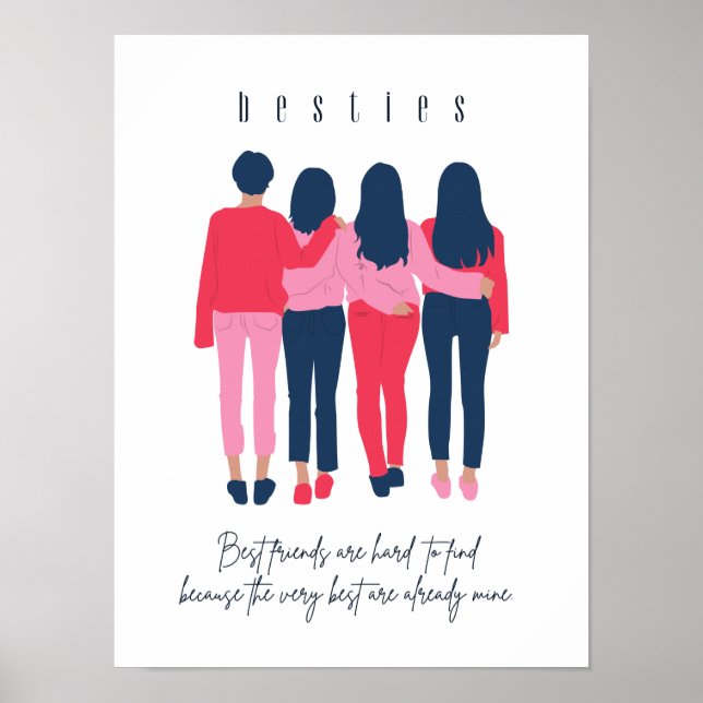 Besties Best Friend Dikt Quote Selling Poster (Framsidan)