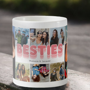 Besties Best Friend Photo Collage Kaffemugg