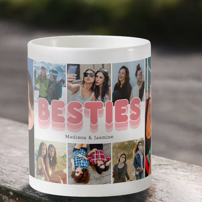 Besties Best Friend Photo Collage Kaffemugg (Our mugs are like your best friend – always there to hold your secrets.)
