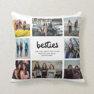 Besties Best Friend Quote Photo Collage Kudde