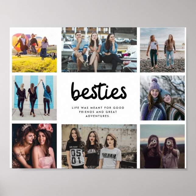 Besties Best Friend Quote Photo Collage Poster (Framsidan)