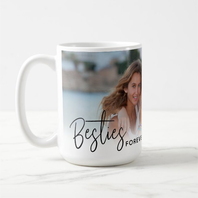 Besties Best Friends Forever Vågrät Photo Kaffemugg (Vänster)