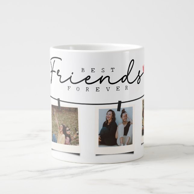 Besties Best Friends Personlig Gift Photo Jumbo Mugg (Framsidan)