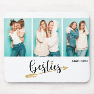 Besties Best Friends Three Photo Personlig Namn Musmatta
