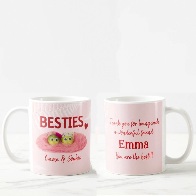 Besties bff, bästa vän, lustig unik anpassningsbar kaffemugg (Skapare uppladdad)