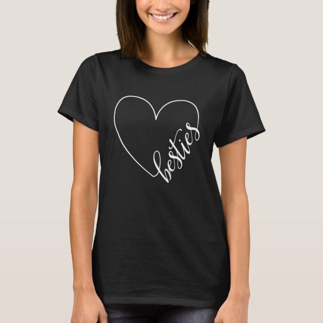 Besties BFF Best Friends Heart Friendship Cute Mat T Shirt (Framsida)