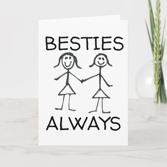 BESTIES BFF GIRLFRIENDS BIRTHDAY GREETCARDS HELGKORT (Framsida)