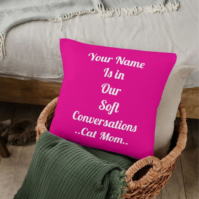 Besties BFF Pet Cat Mamma Anpassningsbar Rosa Cute Kudde (Skapare uppladdad)