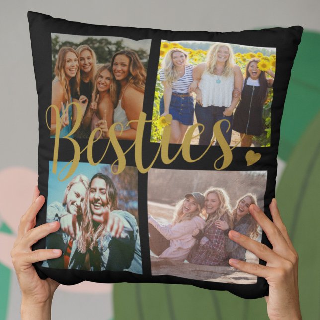 Besties Black Guld Dekorativ kudde (Skapare uppladdad)