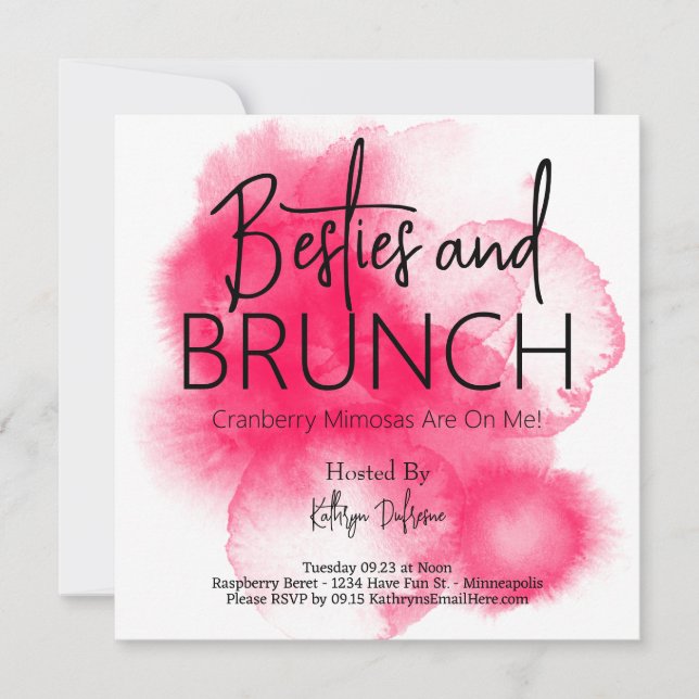 Besties & Brunch Personlig Inbjudningar (Framsida)