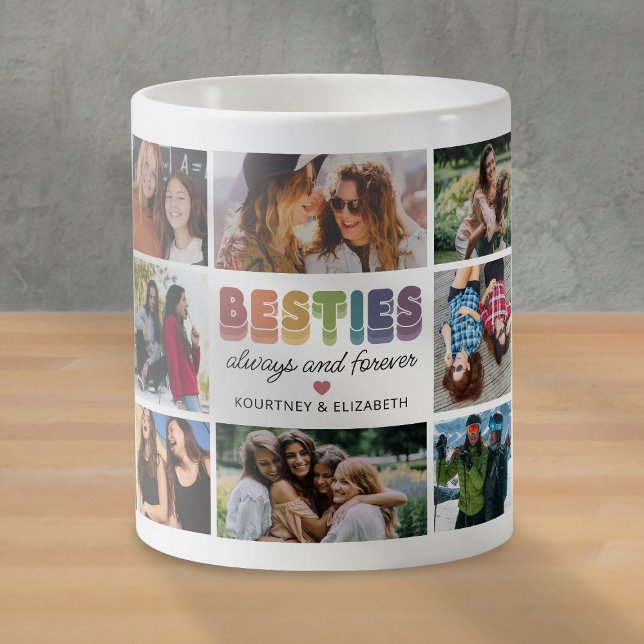 Besties Colorful Photo Collage Kaffemugg (Skapare uppladdad)