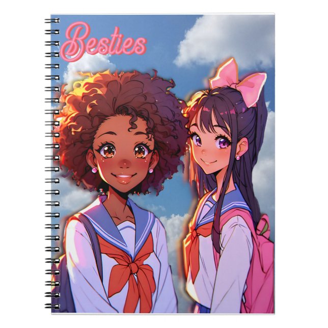 Besties First Day At School Anteckningsbok (Framsidan)