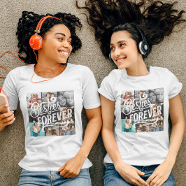 Besties för alltid elegant 8, fotohandskriven mode t shirt