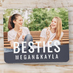 Besties For Best Friends BFF Modern Chic Photo<br><div class="desc">Denna enkla och moderna utformning består av sans serif-typografi. Lägg till anpassningsbar foto av dig och din bästa vän.</div>