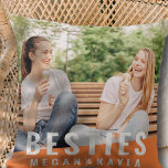 Besties For Best Friends BFF Modern Chic Photo Kudde<br><div class="desc">Denna enkla och moderna utformning består av sans serif-typografi. Lägg till anpassningsbar foto av dig och din bästa vän.</div>