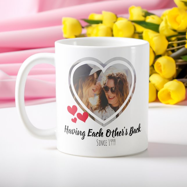 Besties for Life - by SL - Hearts Photo Kaffemugg (Skapare uppladdad)