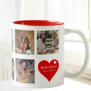 Besties Forever, BFF 9-Anpassningsbar Foto & Heart Två-Tonad Mugg
