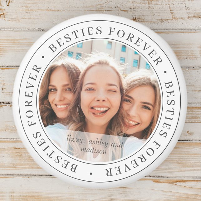 Besties Forever BFF Simple Modern Anpassningsbar P Magnet (Skapare uppladdad)