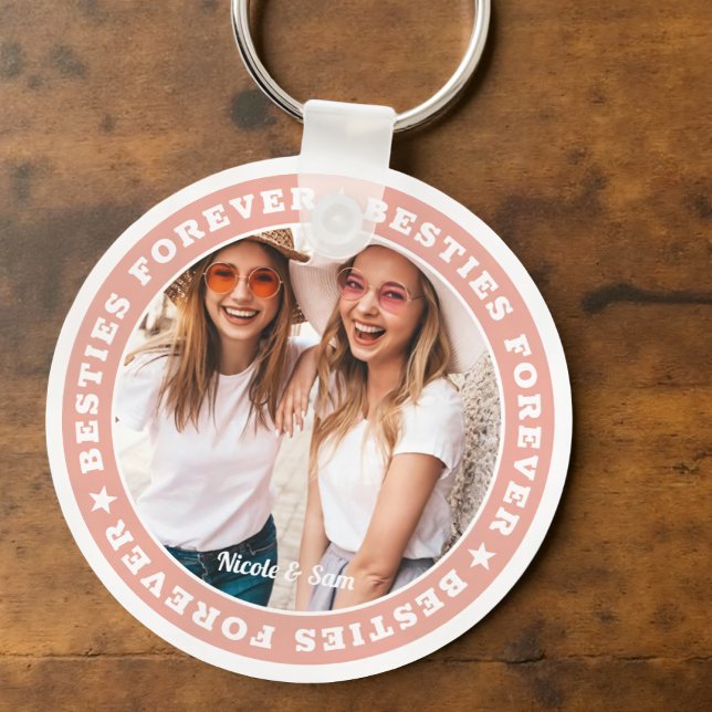 Besties Forever BFF Simple Modern Anpassningsbar P Nyckelring (Skapare uppladdad)