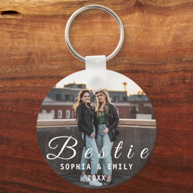 Besties Forever – Custom Photo Collage Keychain Nyckelring (Framsida)